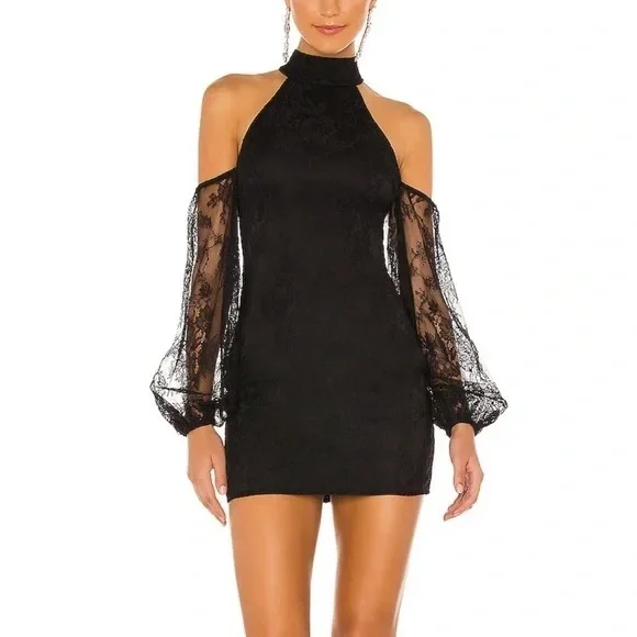 NWT Revolve Michael Costello Sole Lace Mini Dress in Black Size XXS NWT Revolve Michael Costello Sole Lace Mini Dress in Black Size XXS